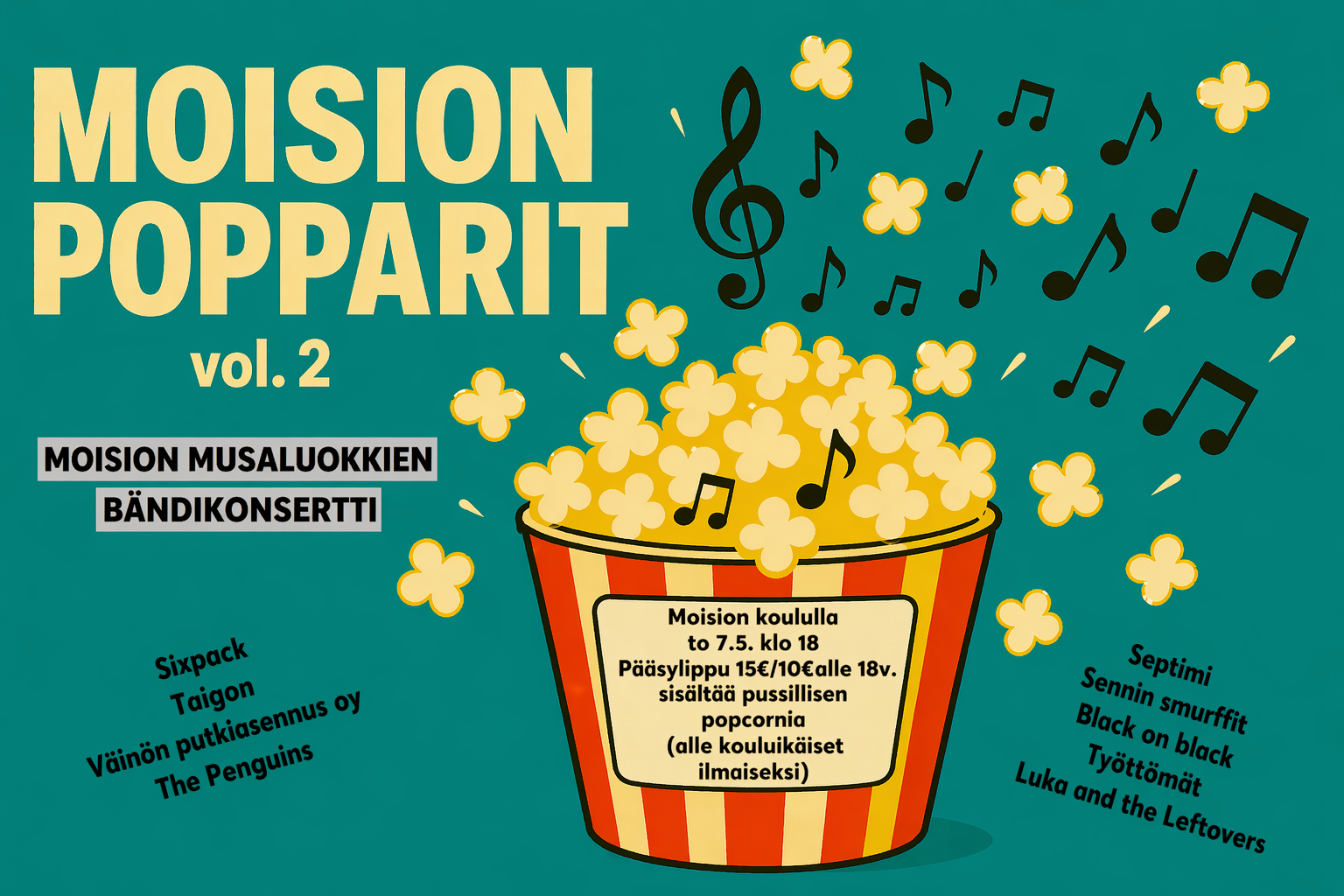 Moision Popparit - Moision musiikkiluokkien bändikonsertti
